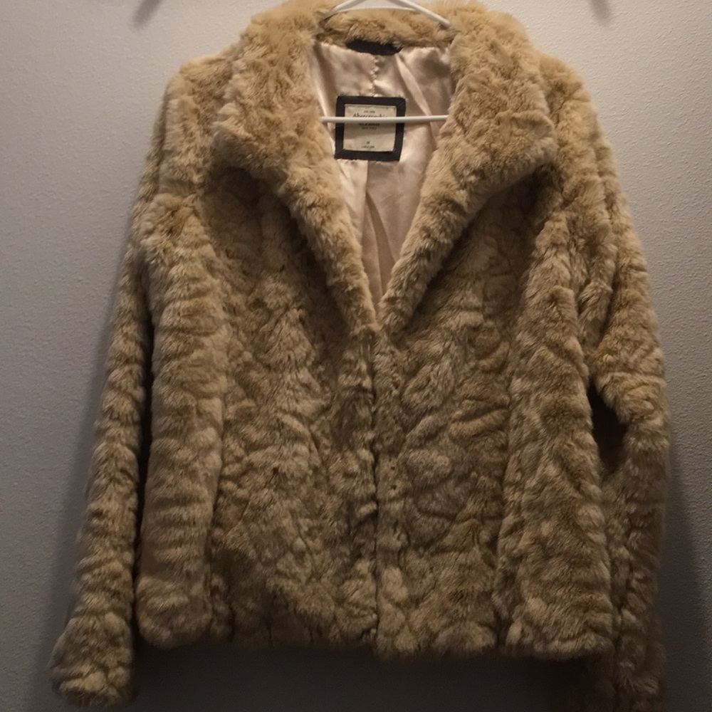 Faux fur coat! Abercrombie and Fitch